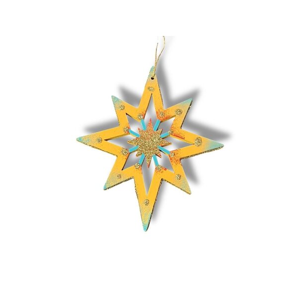 Nwt Vintage Käthe Wohlfahrt Wooden Christmas Ornament Set Angel Tree Star German - Picture 4 of 5